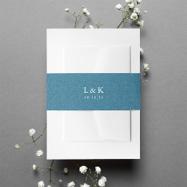 Cerulean Vines Muster Monogram Einladungsbanderole