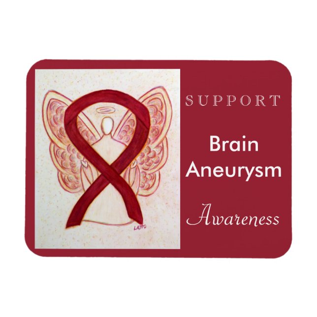Cerveau Aneurie Sensibilisation Ruban Angel Magnet (Horizontal)