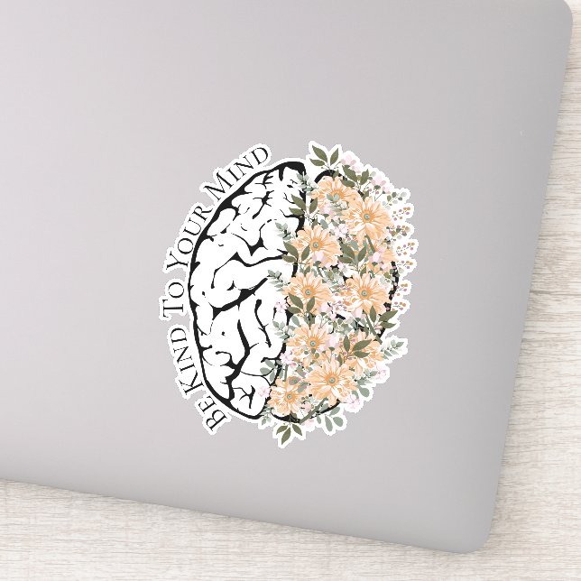 Cerveau Avec Fleurs Soit Lié À Votre Sticker D'Esp (Détail)