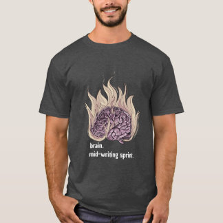 Cerveau en feu écriture t-shirt