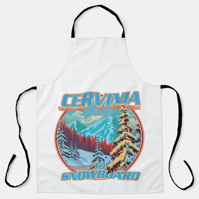 Cervinia italy Snowboarding-Logo Schürze (Vorderseite)
