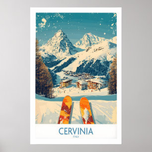 Cervinia Wandkunst Ski Poster Italien 1