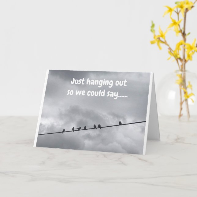 CES OISEAUX DISENT **HEUREUX ANNIVERSAIRE** CARTE  (Fleur jaune)