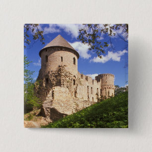 Cesis Schloss in Lettland. Button