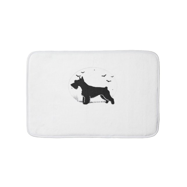Cesky Terrier Dog - Halloween Moon Silhouette Clas Badematte (Vorderseite)