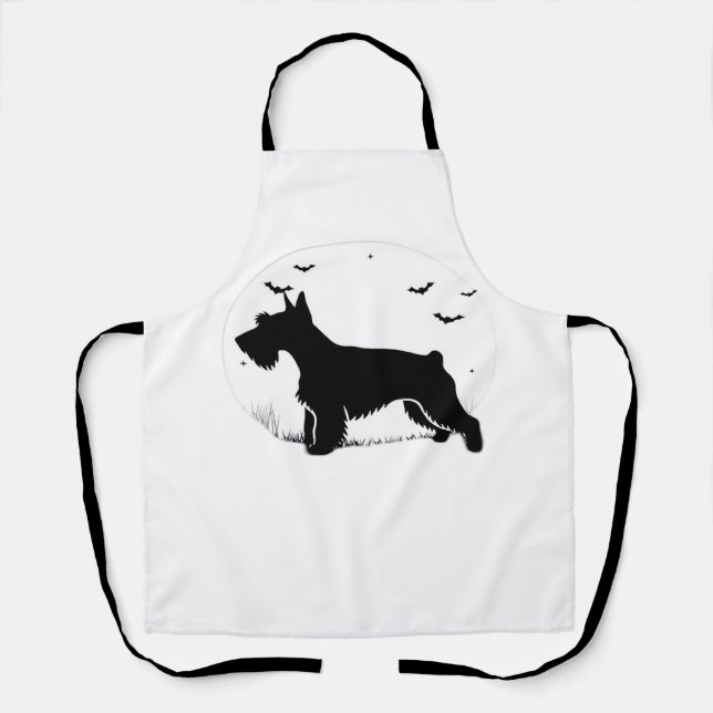 Cesky Terrier Dog - Halloween Moon Silhouette Clas Schürze (Vorderseite)