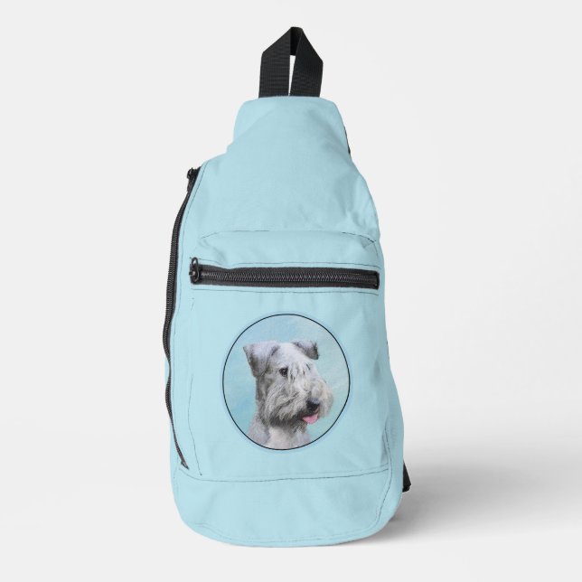 Cesky Terrier Malerei Niedlich Original Hunde Kuns Crossbody Bag (Vorderseite)