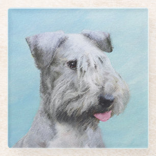 Cesky Terrier Painting - Niedliche Original Dog Ar Glasuntersetzer