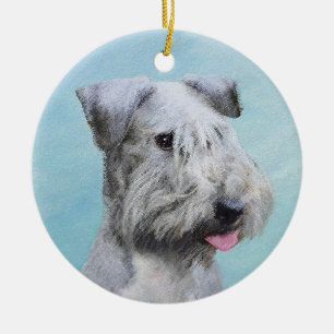Cesky Terrier Painting - Niedliche Original Dog Ar Keramik Ornament