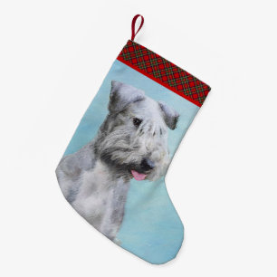Cesky Terrier Painting - Niedliche Original Dog Ar Kleiner Weihnachtsstrumpf