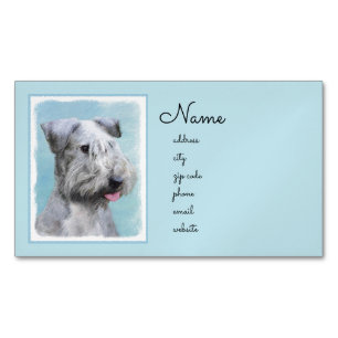 Cesky Terrier Painting - Niedliche Original Dog Ar Magnetische Visitenkarte