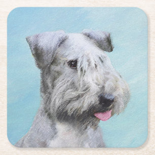 Cesky Terrier Painting - Niedliche Original Dog Ar Rechteckiger Pappuntersetzer