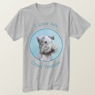 Cesky Terrier Painting - Niedliche Original Dog Ar T-Shirt