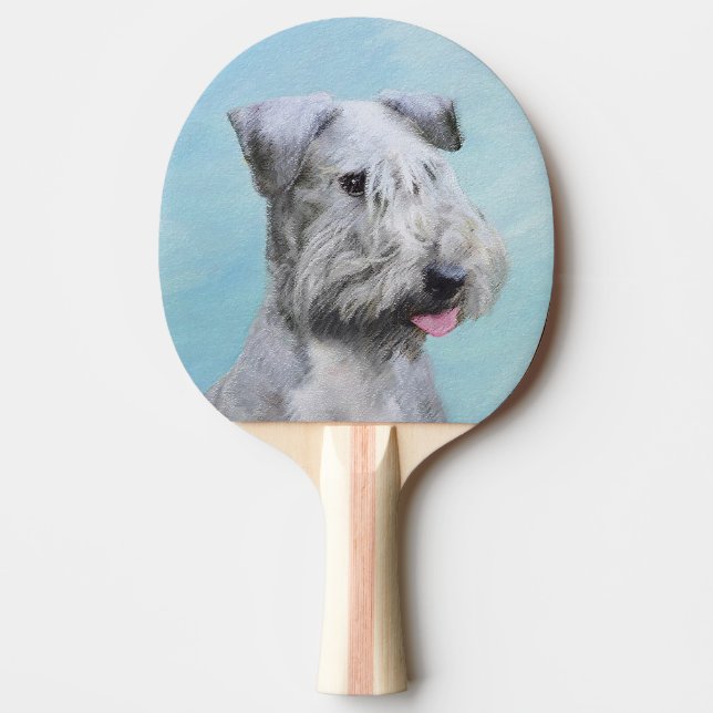 Cesky Terrier Painting - Niedliche Original Dog Ar Tischtennis Schläger (Vorderseite)