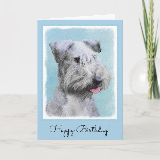Cesky Terrier Painting - Niedliche Original Hunde  Karte (Vorderseite)
