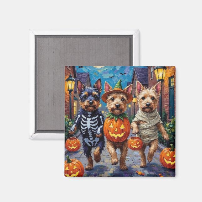 Cesky Terrier Trick-oder-Treating Halloween-Kostüm Magnet (Vorderseite/Rückseite)