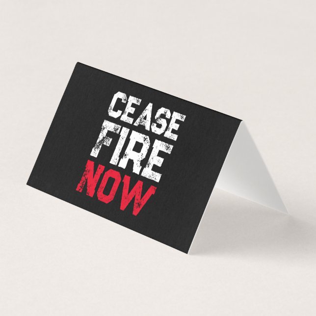 Cessez feu Maintenant blanc rouge noir grunge plié (Front)