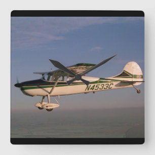Cessna 170, 1953, Sonoma, CA_Classic Aviation Quadratische Wanduhr