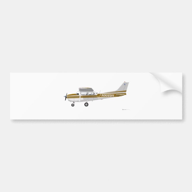 Cessna 172 Skyhawk Brown Autoaufkleber (Vorne)