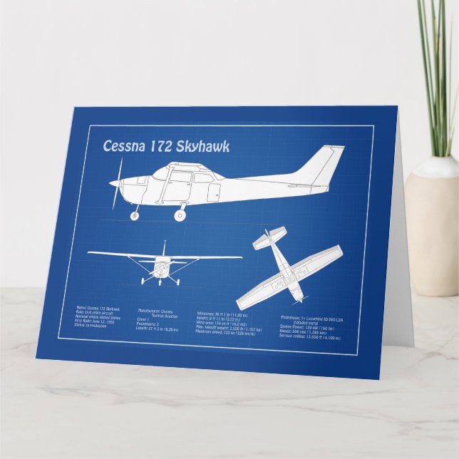 Cessna 172 Skyhawk - Flugzeugkonzepte ABD Dankeskarte (Vorderseite)