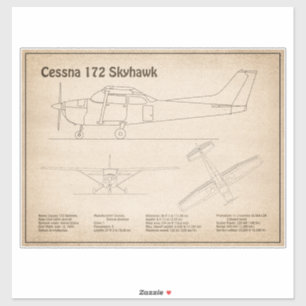 Cessna 172 Skyhawk - Flugzeugkonzepte SD Aufkleber