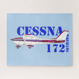 Cessna 172 Skyhawk Illustration Fett Text Design