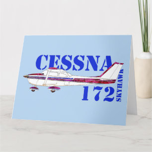 Cessna 172 Skyhawk Illustration Fett Text Design Dankeskarte
