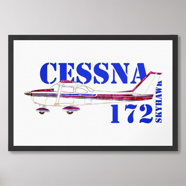 Cessna 172 Skyhawk Illustration Fett Text Design Fotodruck (Von Creator hochgeladen)