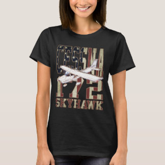 Cessna 172 Skyhawk mit Vintager Flagge der Vereini T-Shirt