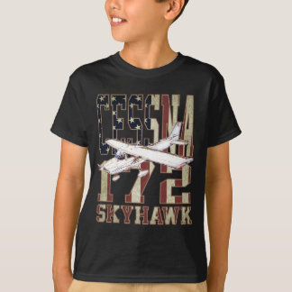 Cessna 172 Skyhawk mit Vintager Flagge der Vereini T-Shirt