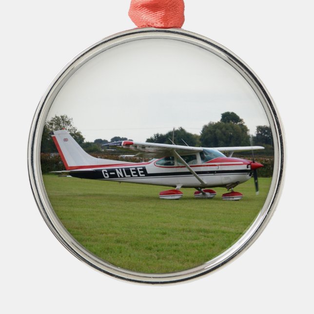 Cessna 182Q Silbernes Ornament (Vorne)
