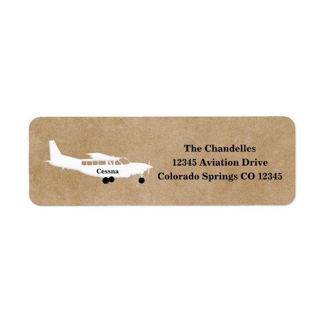 Cessna Airplane Artistic Return Address Label (Vorne)