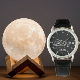 Cessna Flugzeug & Wolken, Coole Luftfahrt Geschenk Armbanduhr