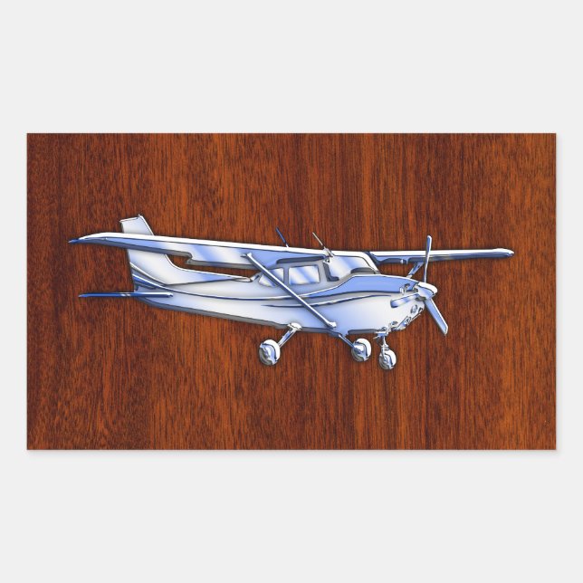 Cessna Flying Mahogany Rechteckiger Aufkleber (Vorderseite)