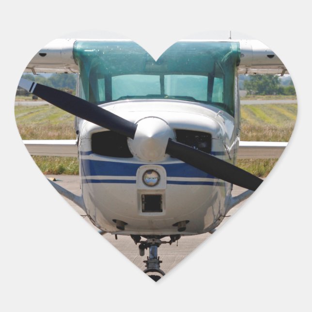 Cessna-Leichtflugzeug Herz-Aufkleber (Vorderseite)