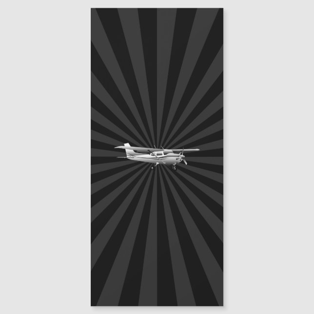 Cessna-Silhouette fliegend Sunburst Dekoration Magnetkarte (Vorderseite)