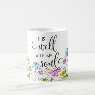 C'est bien avec mon âme Fleurs chrétiennes Mug