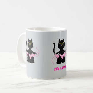 C'EST DE L'AMOUR ! Amusante Mug de chat noir
