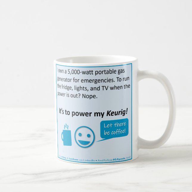 "C'est de mettre mon Keurig au pouvoir" Mug (Droite)
