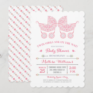 C'est des jumelles ! Invitation à la baby shower p