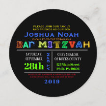 C'EST ÉLECTRIQUE ! Invitation NEON GLOW Bar Mitzva