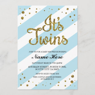 C'est invitation bleu d'or de baby shower de