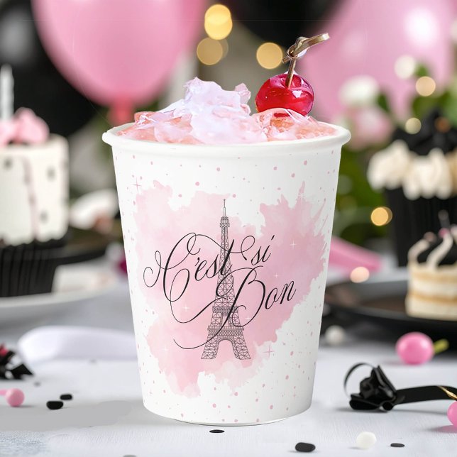 C'est ist Bon Parisian Sweet 16 Pink Splash ID1162 Pappbecher (Von Creator hochgeladen)