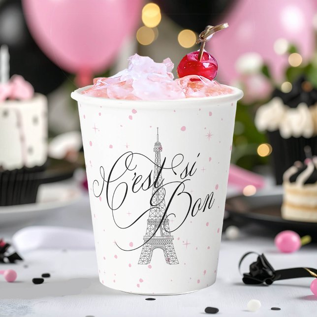 C'est ist Bon Parisian Sweet 16 Pink White ID1162 Pappbecher (Von Creator hochgeladen)