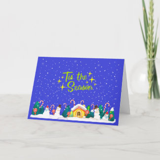 C'est la carte de vœux de Noël au bonbon en canne 
