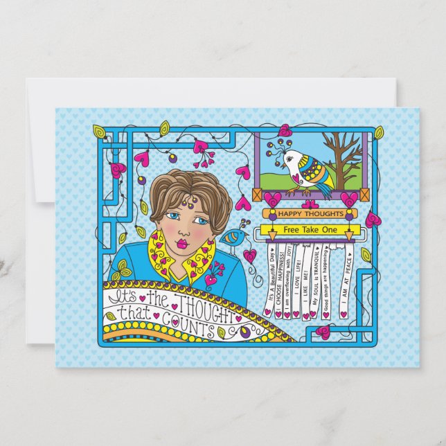 C'est la pensée qui compte la carte plat 7"x5" (Devant)