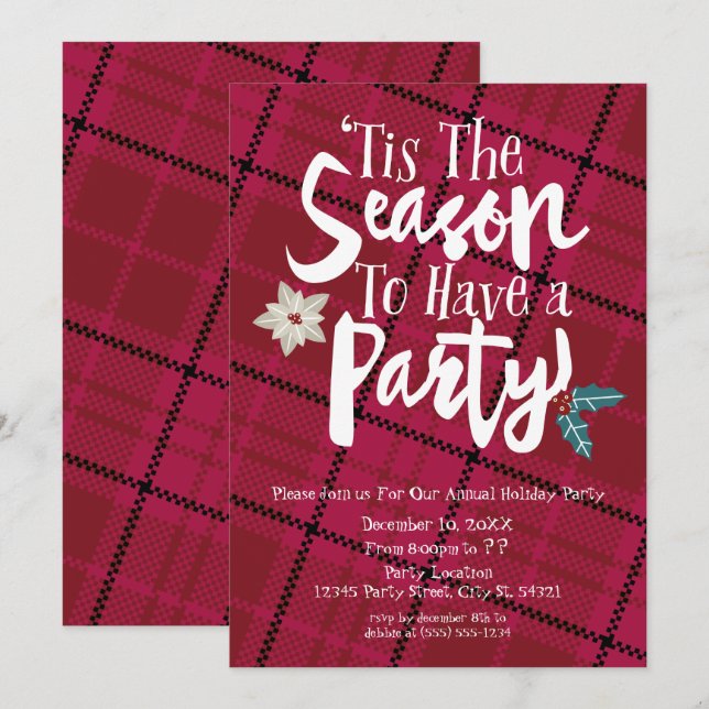 C'est la saison d'avoir des invitations de fêtes (Devant / Derrière)