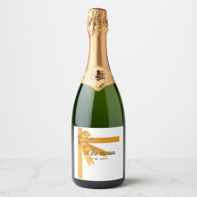 C'Est La Saison Étiquette À Vins Étincelant Or (Devant)