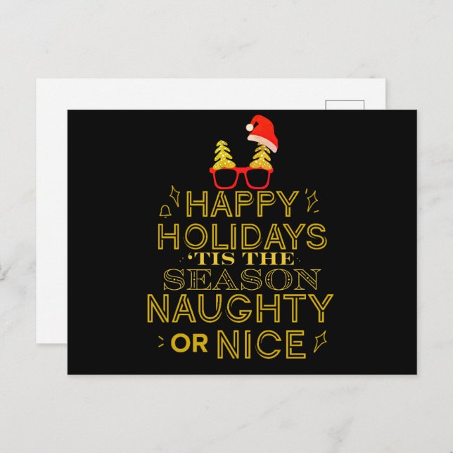 C'est la saison Naughty ou Nice carte postale de N (Devant / Derrière)