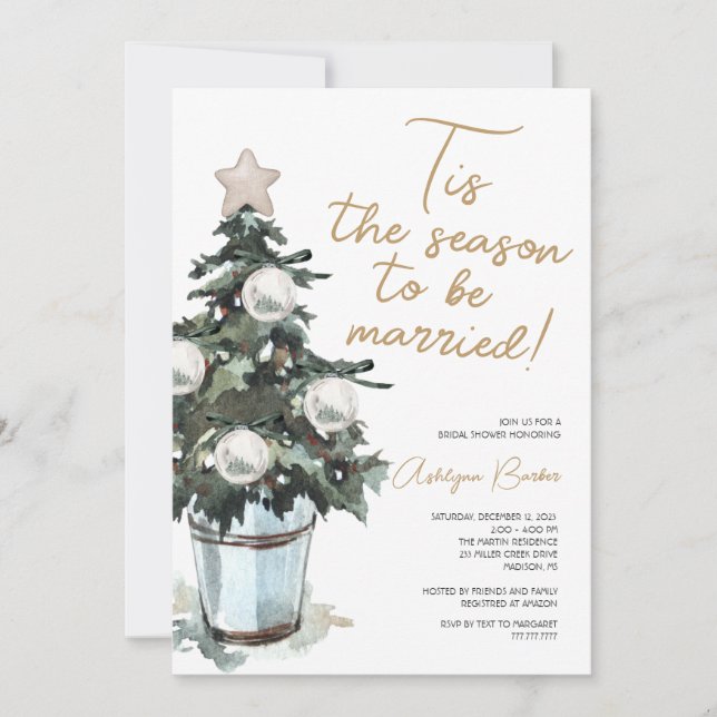C'est la saison Noël nuptiale Shower Invitation (Devant)
